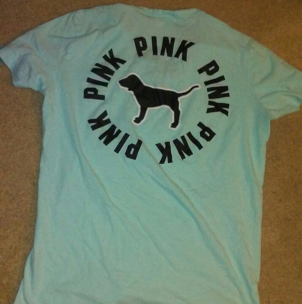 Blue Victoria's secret pink shirt
